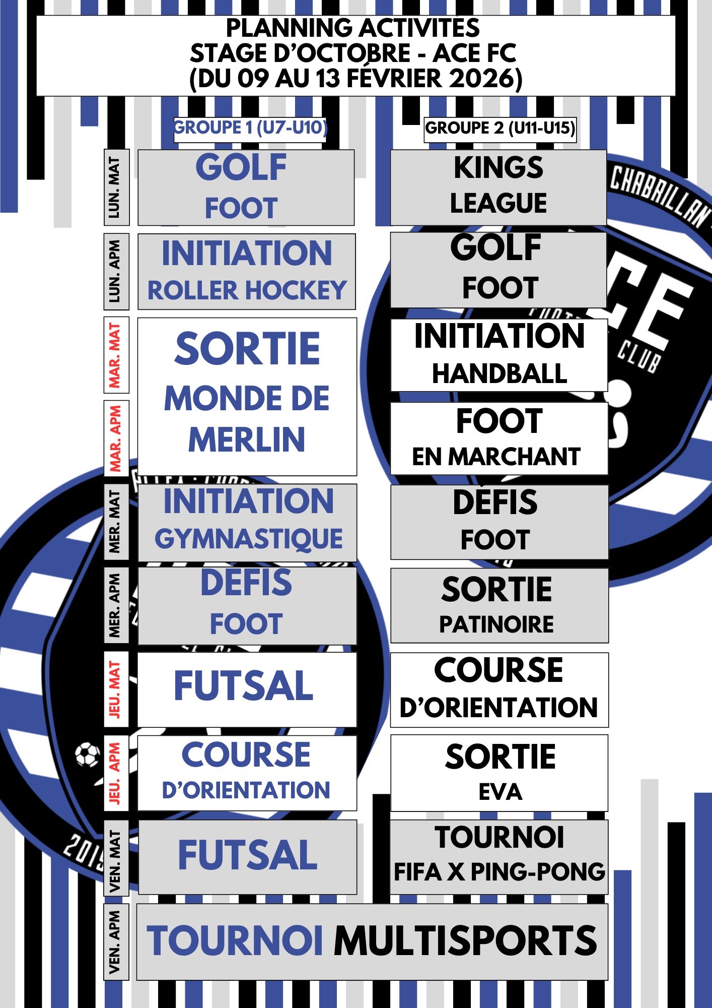 Stage Multisports Vacances Février